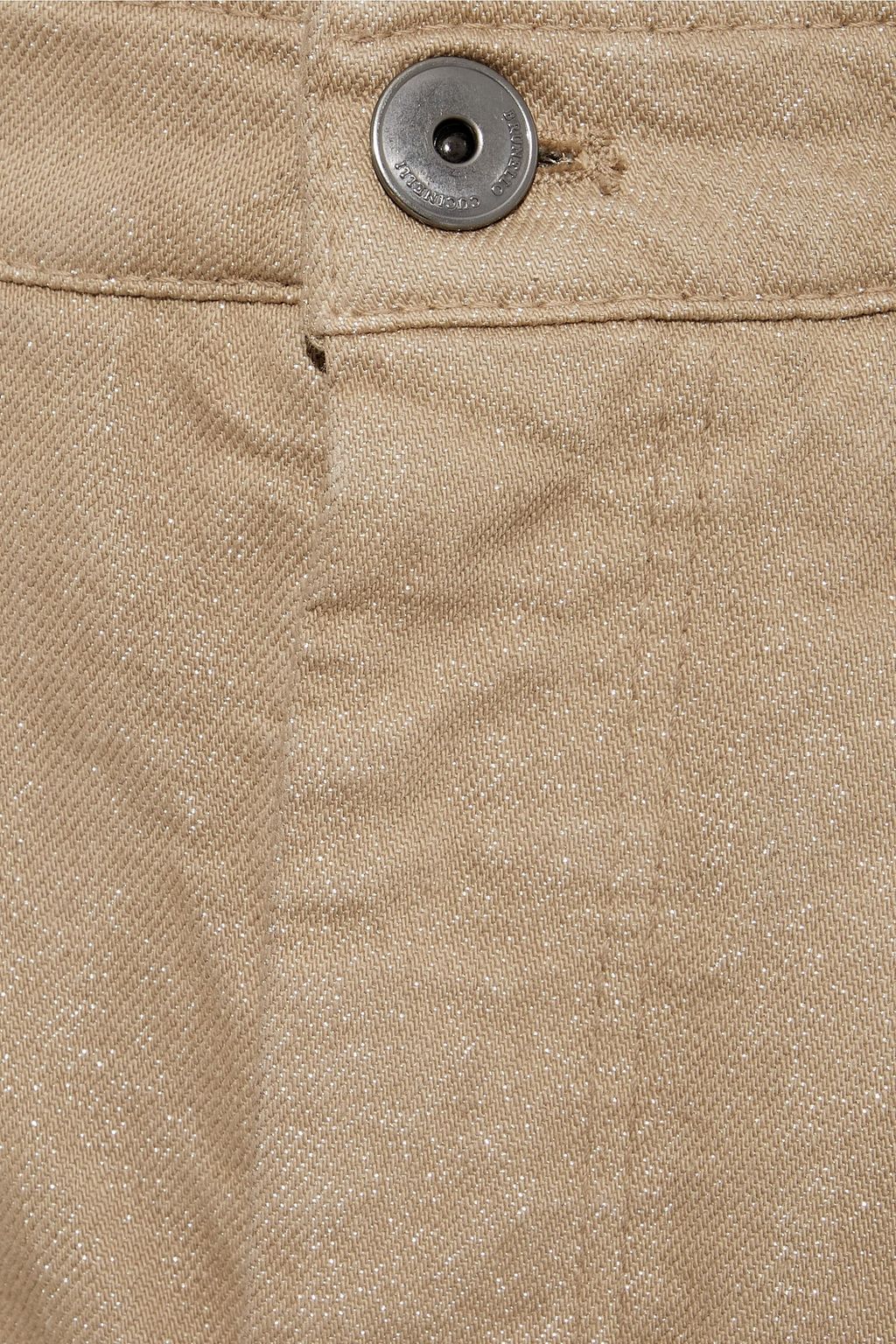 BRUNELLO CUCINELLI Cropped metallic high-rise tapered jeans
