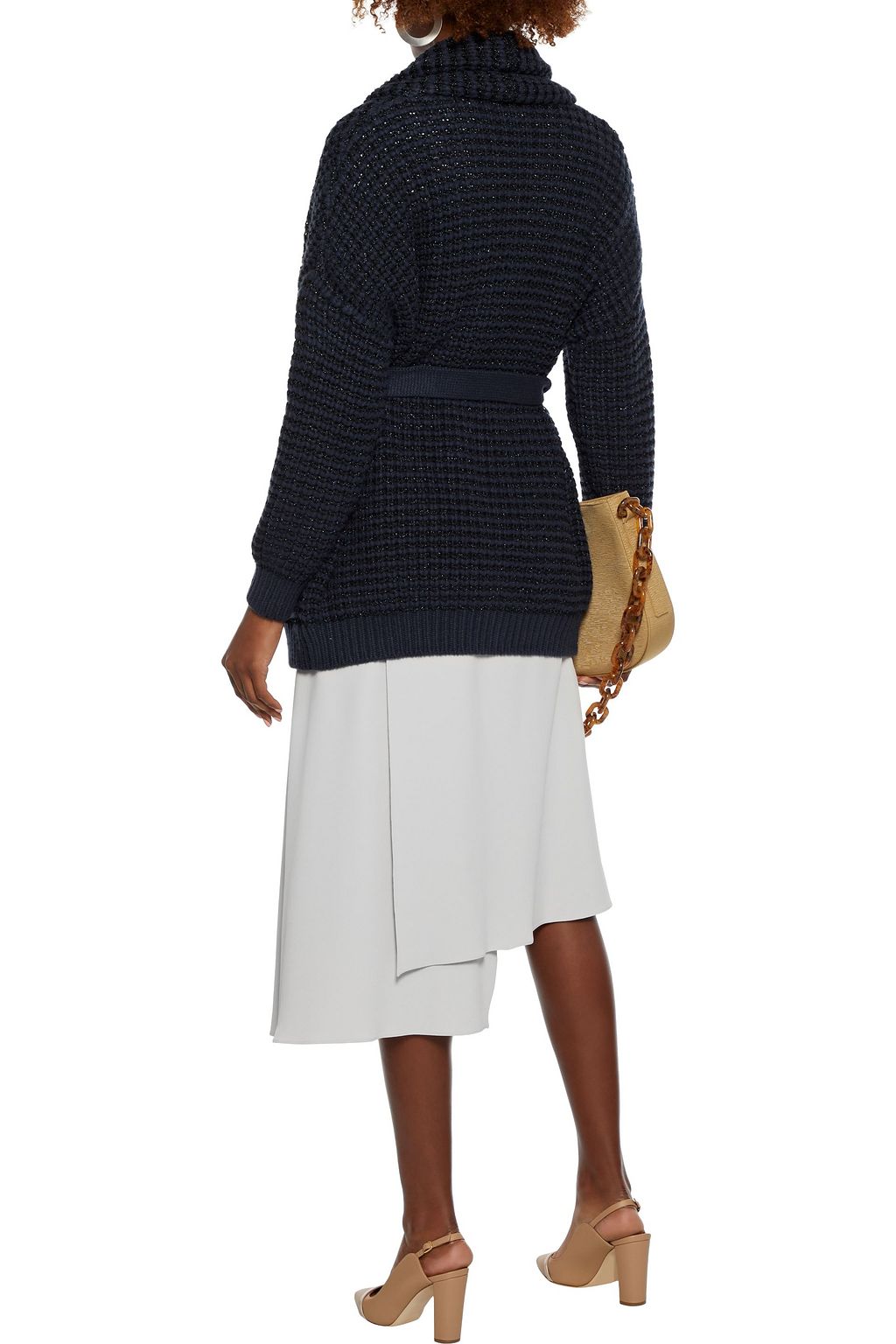 BRUNELLO CUCINELLI Wrap-effect crepe midi skirt
