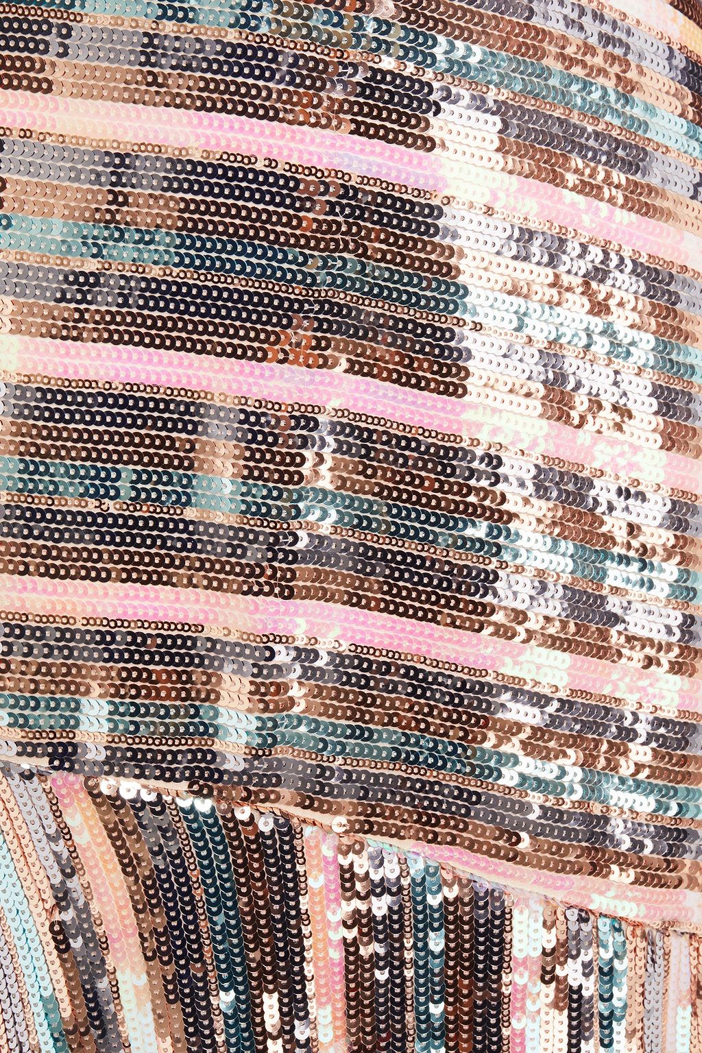 RIXO Tyra striped sequined chiffon midi dress