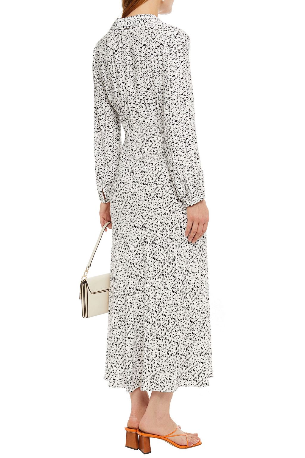 RIXO Ruby printed gathered satin-crepe midi dress