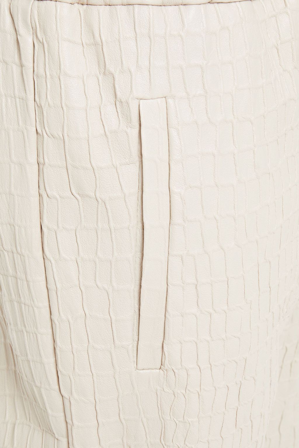 BRUNELLO CUCINELLI Cropped croc-effect leather tapered pants