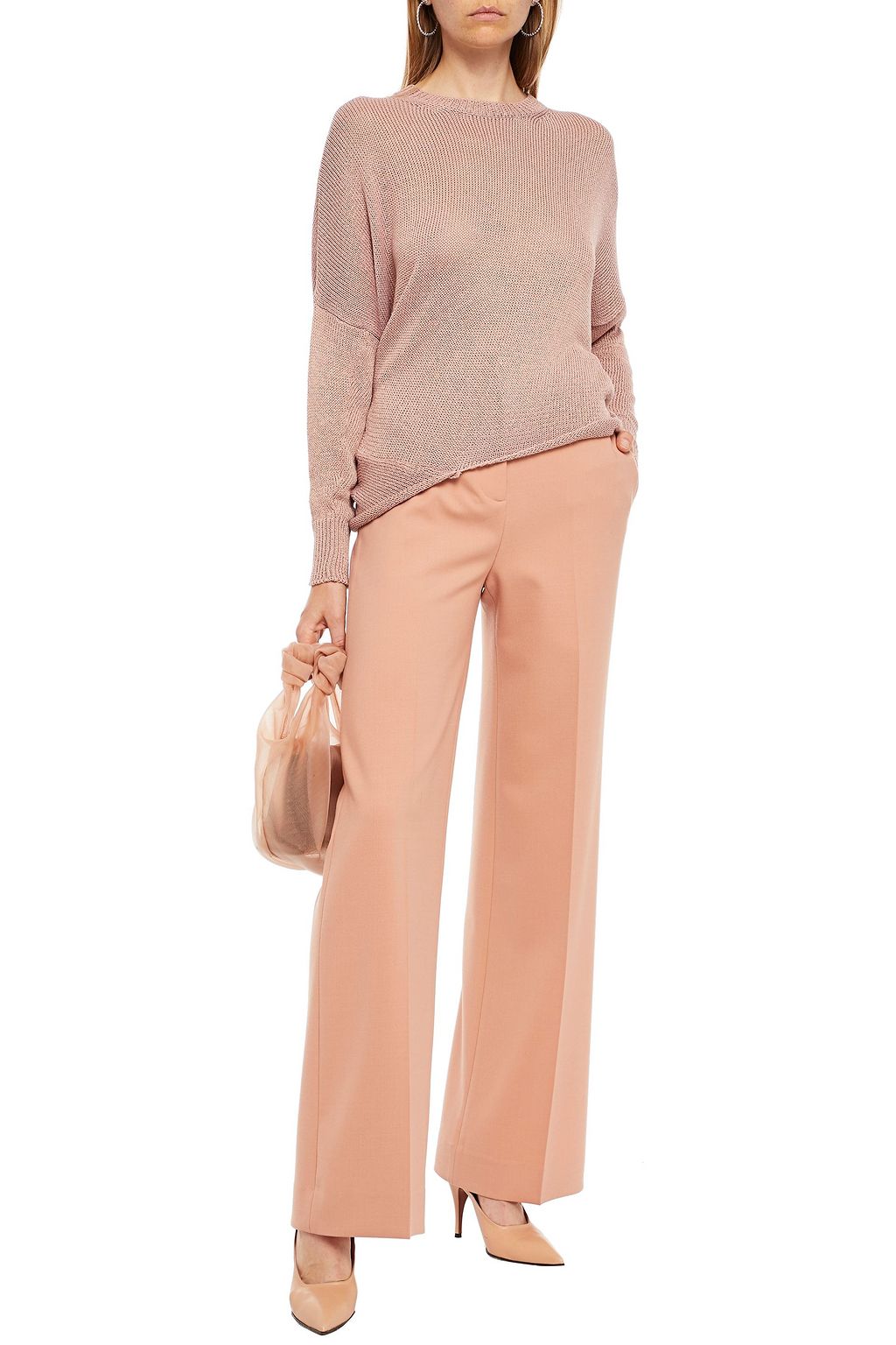 ETRO Metallic-trimmed knitted sweater
