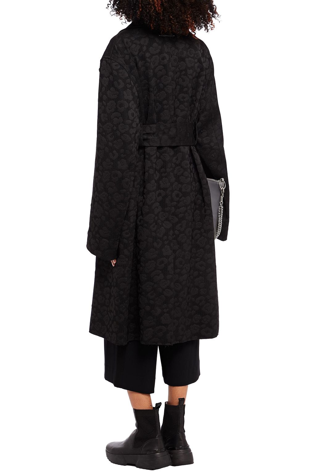 MM6 MAISON MARGIELA Double-breasted belted floral-jacquard coat