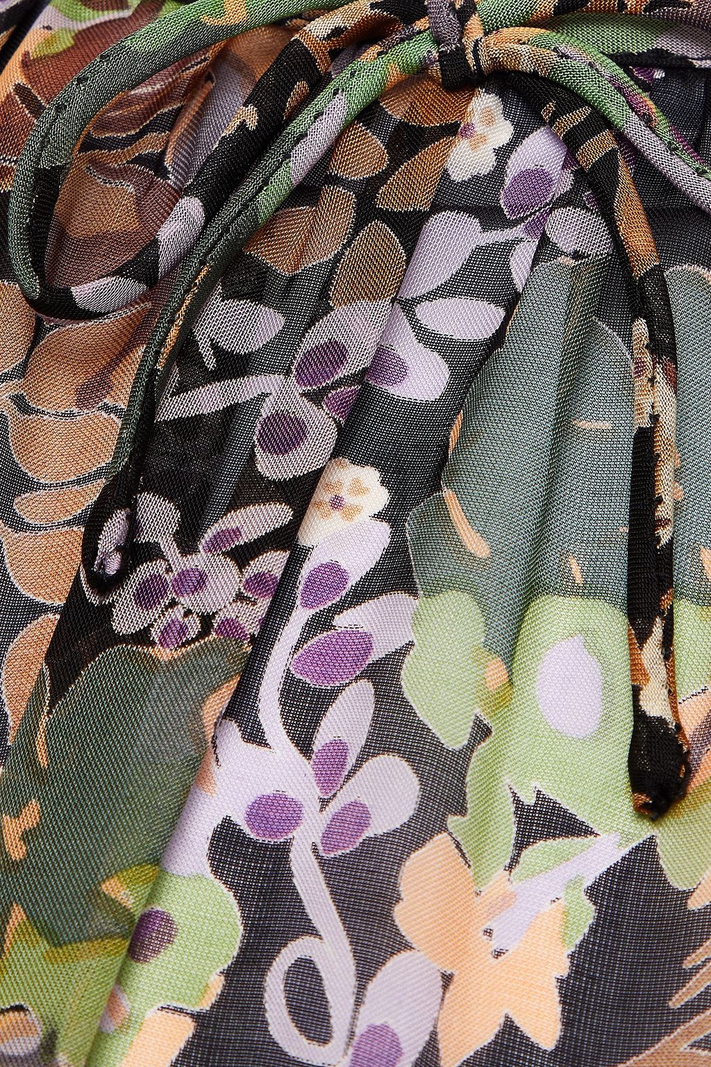 BYTIMO Gathered floral-print chiffon mini dress