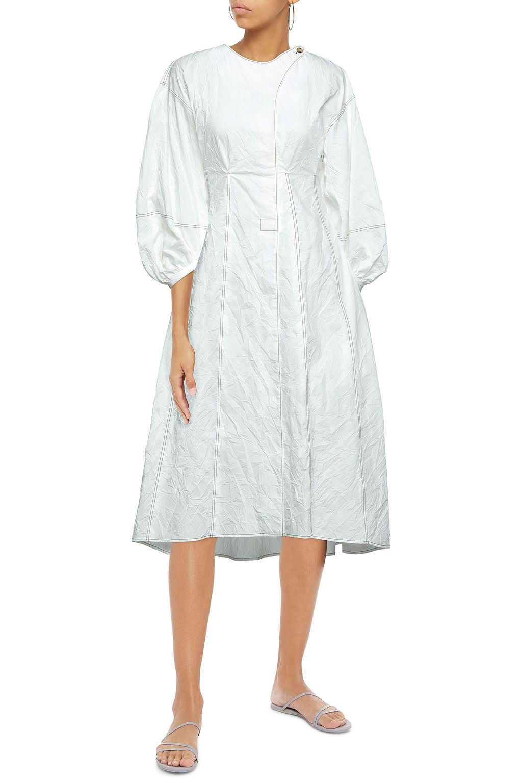 DEVEAUX Charlotte gathered crinkled-woven midi dress