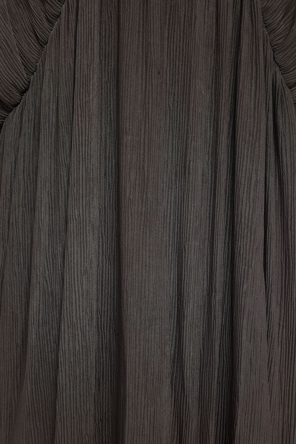 DEVEAUX Ava ruched plissé satin-crepe midi dress