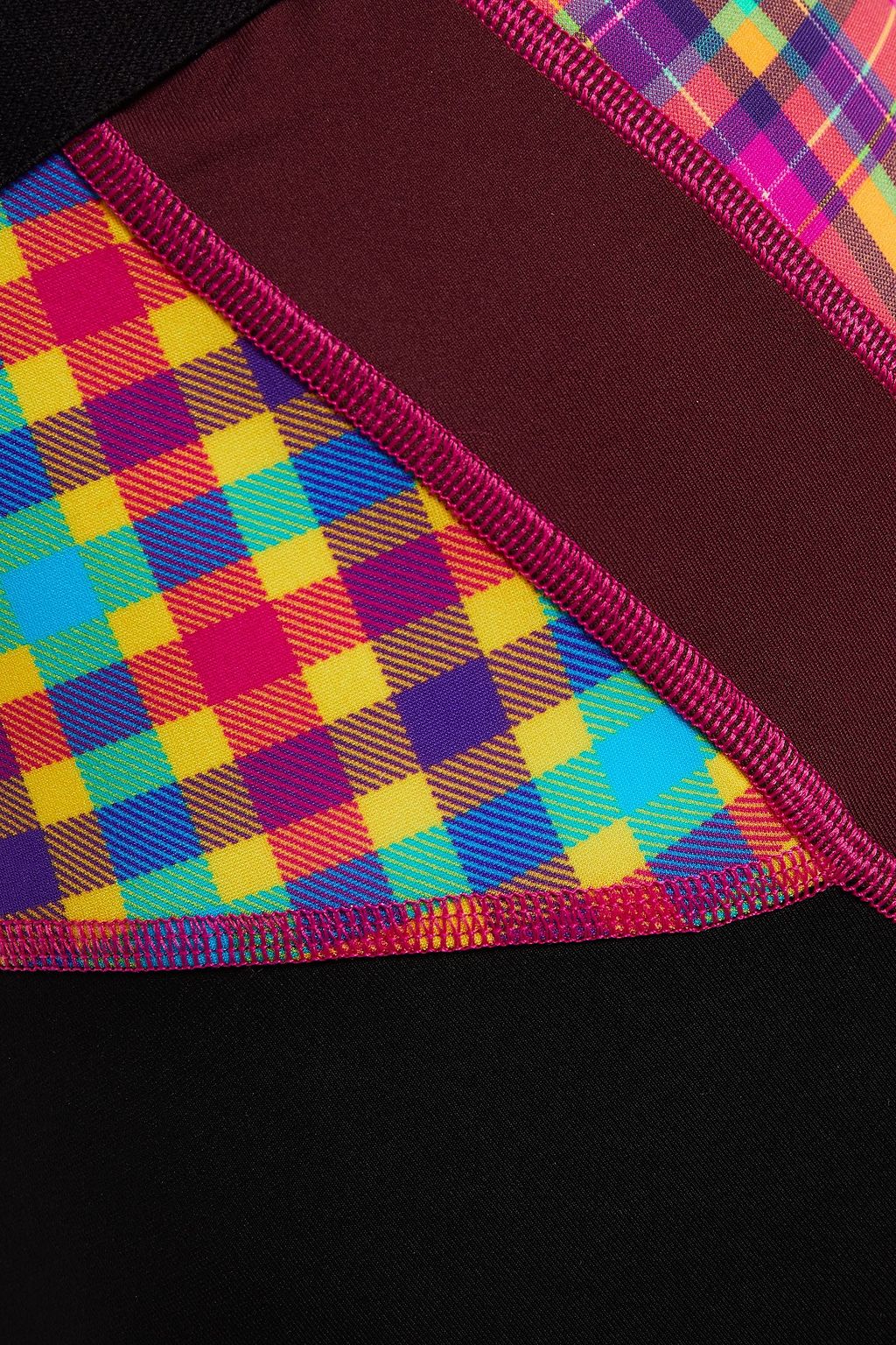 ETRO Paneled checked stretch leggings