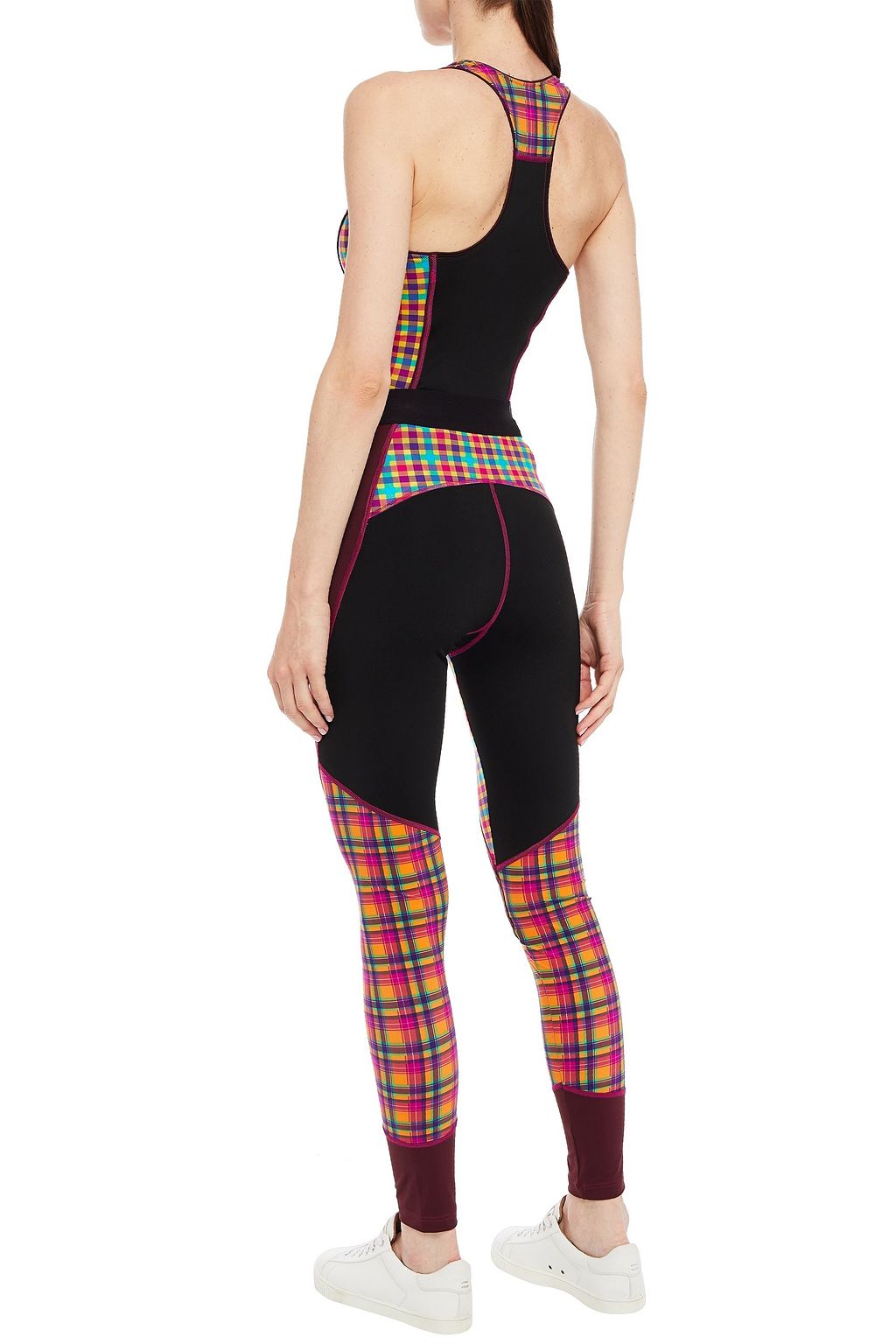 ETRO Paneled checked stretch leggings