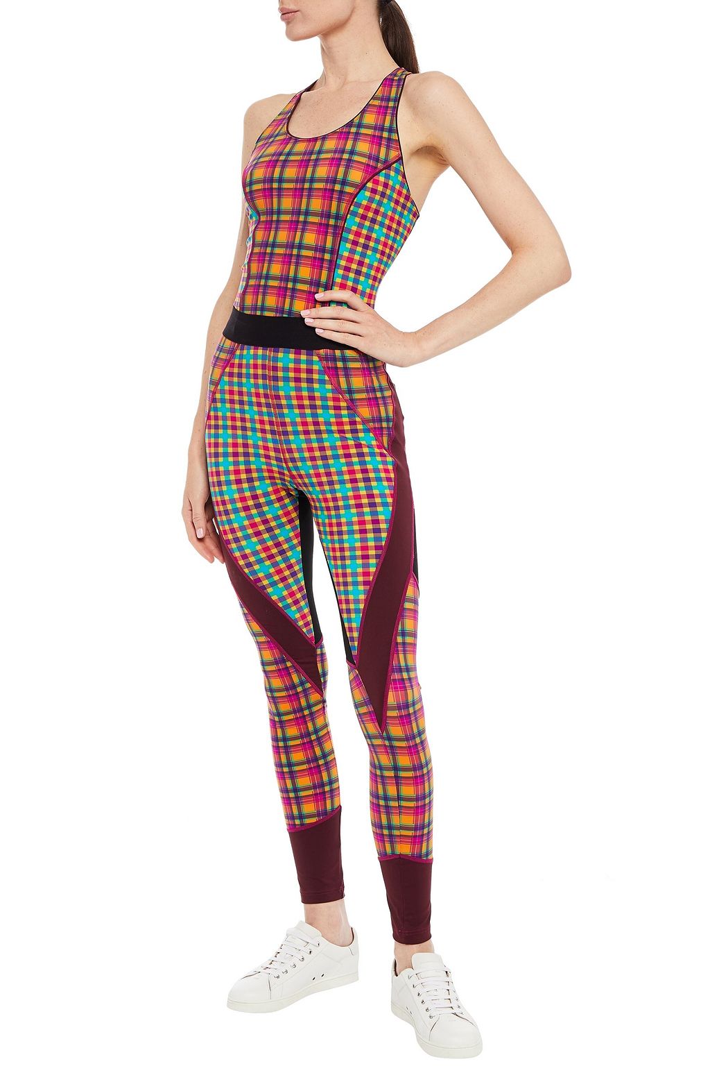 ETRO Paneled checked stretch leggings