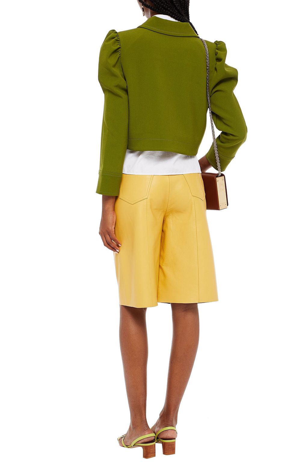 BYTIMO Cropped pleated crepe jacket