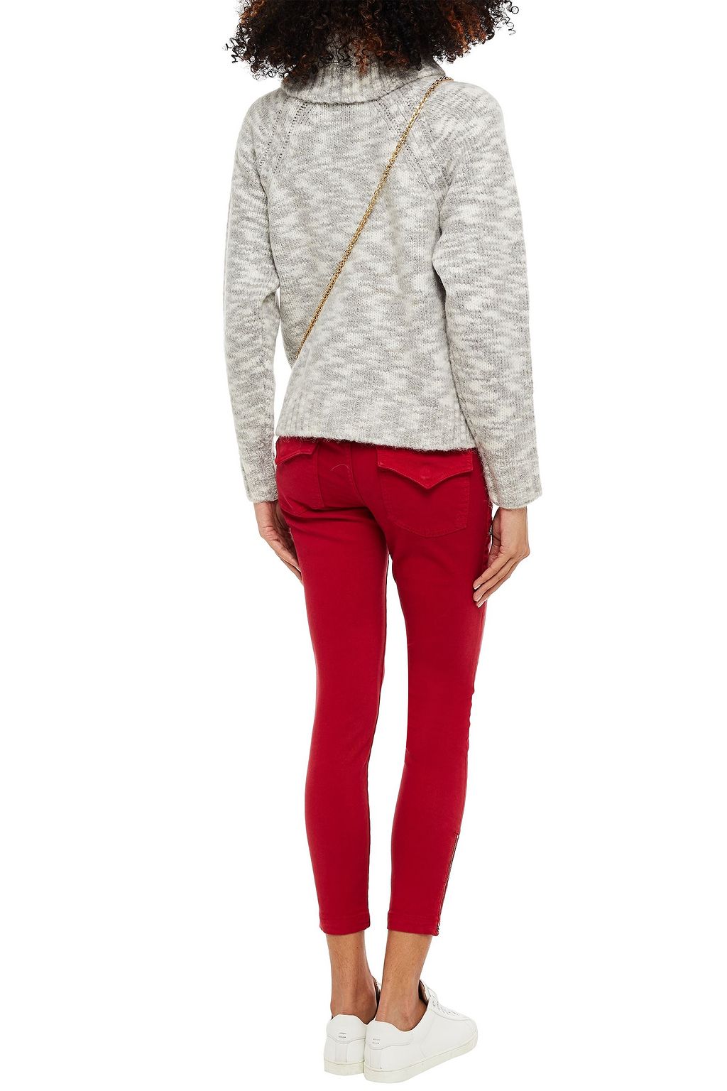 JOIE Park moto-style cropped cotton-blend twill skinny pants