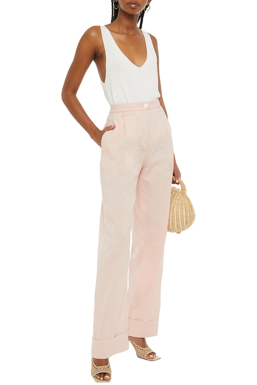 RAG & BONE Linen-blend wide-leg pants