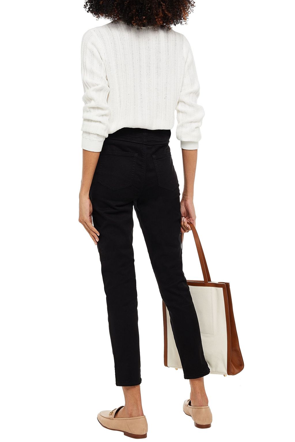 JOIE Andira cropped cotton-blend twill slim-leg pants
