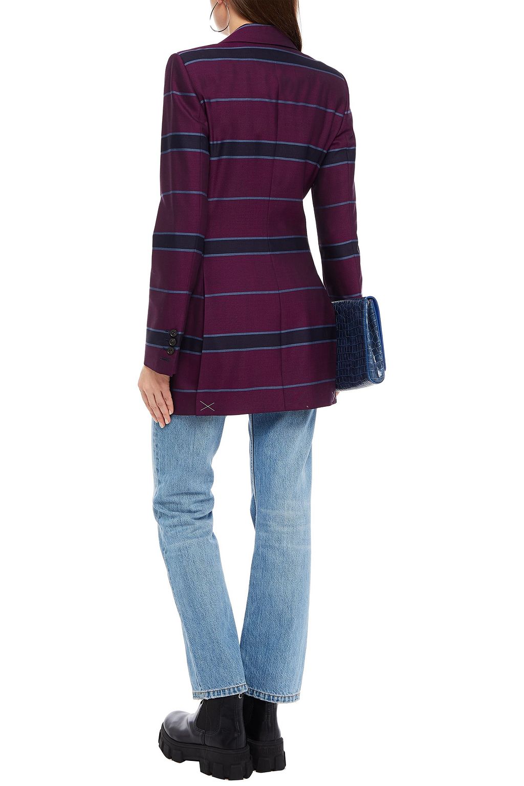 VIVIENNE WESTWOOD Double-breasted striped wool-twill blazer