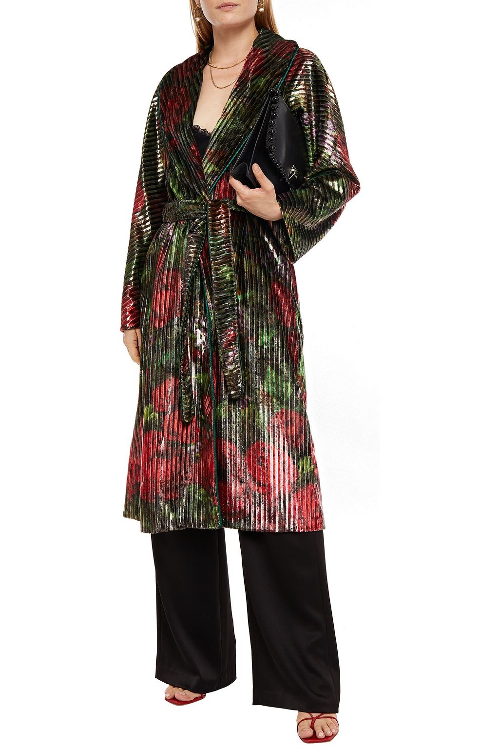 F.R.S. FOR RESTLESS SLEEPERS Floral-print velvet-jacquard robe