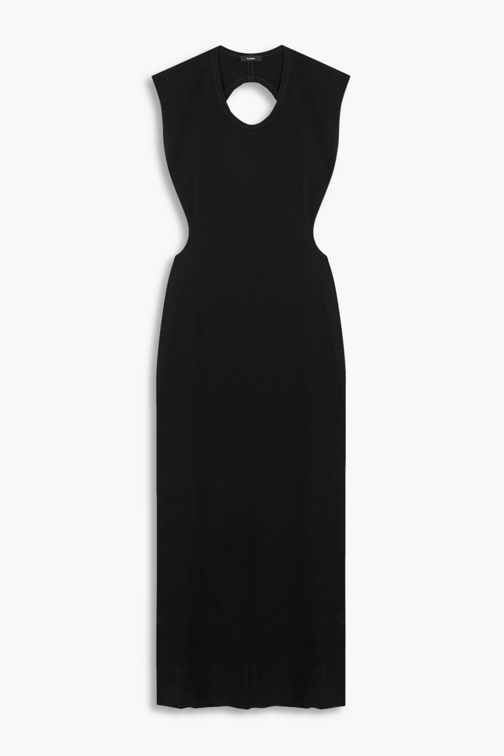 Cutout stretch-jersey midi dress - black - 2