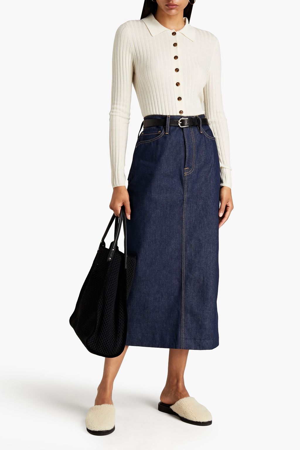 FRAME Denim midi skirt
