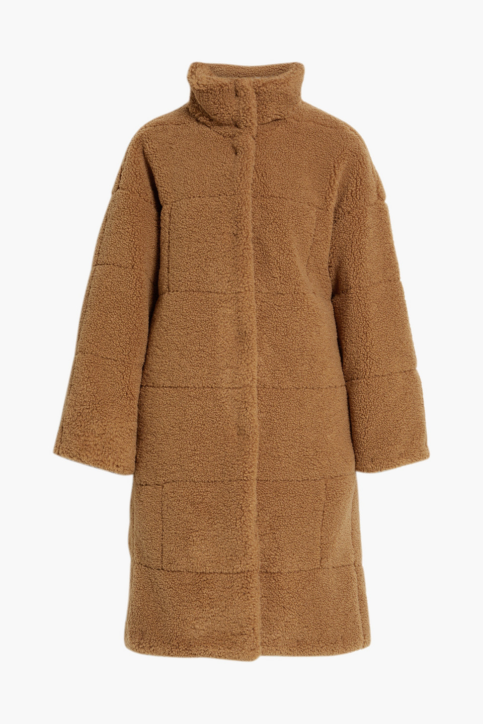 Frame Faux Shearling Coat In Camel