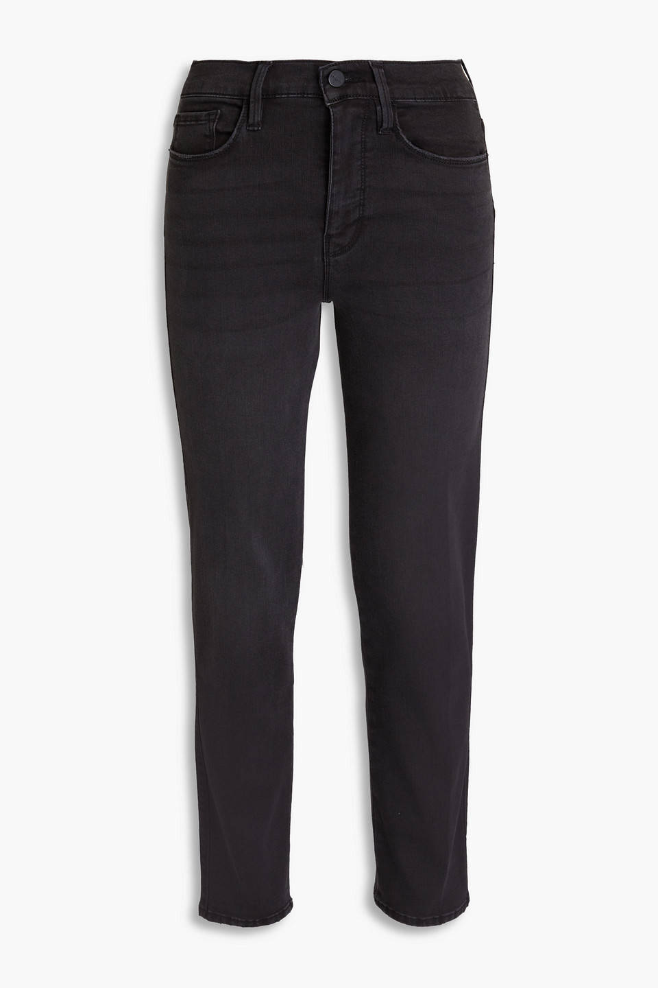 Frame Le Sylvie High-rise Straight-leg Jeans In Charcoal
