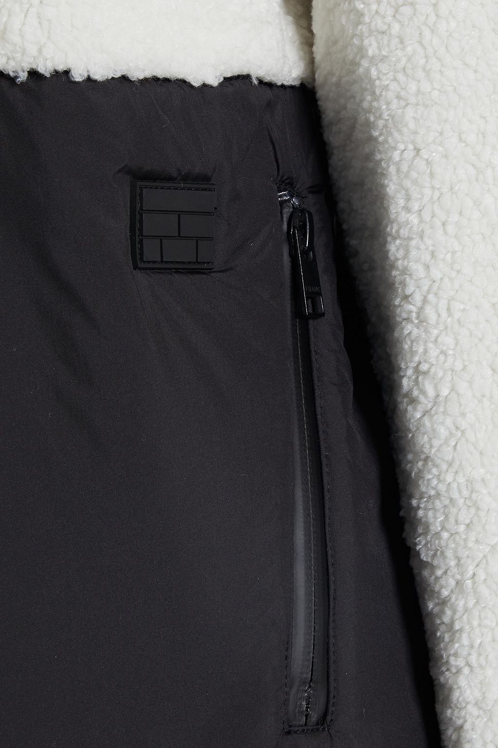 FRAME Shell-paneled fleece hooded jacket