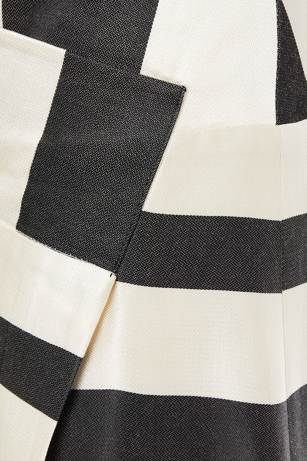 MICHELLE MASON Wrap-effect striped satin mini skirt
