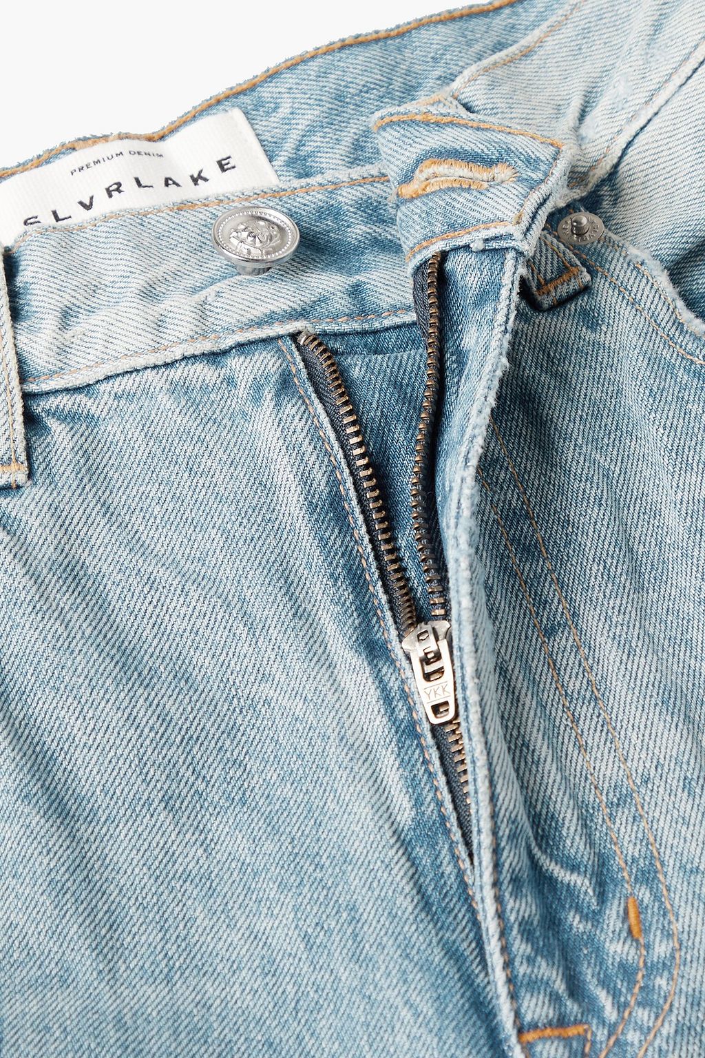 SLVRLAKE London distressed high-rise straight-leg jeans