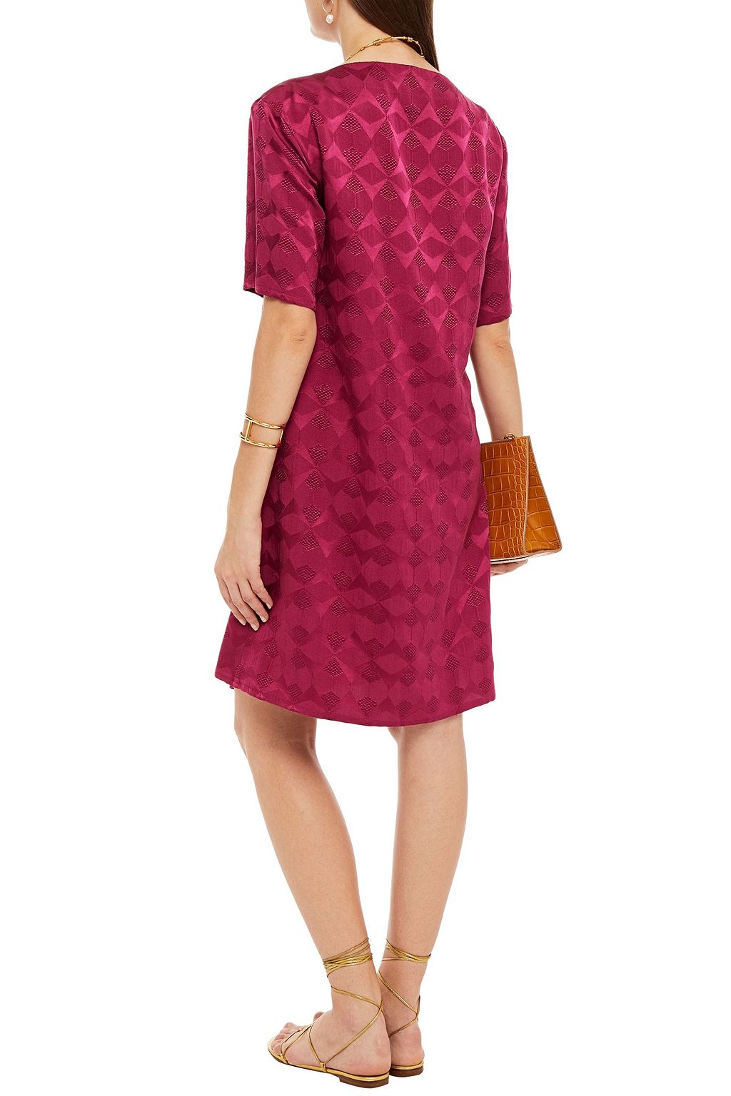 ETRO Pleated silk-jacquard dress