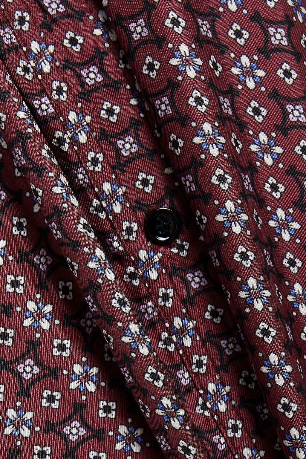 SANDRO Thia printed silk-twill shirt