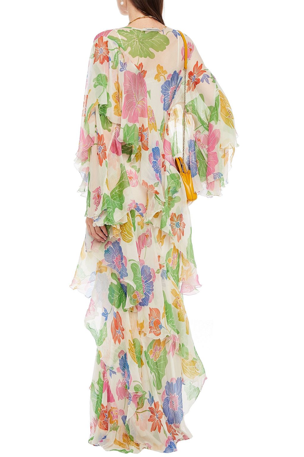 ETRO Ruffled floral-print silk-crepon maxi dress