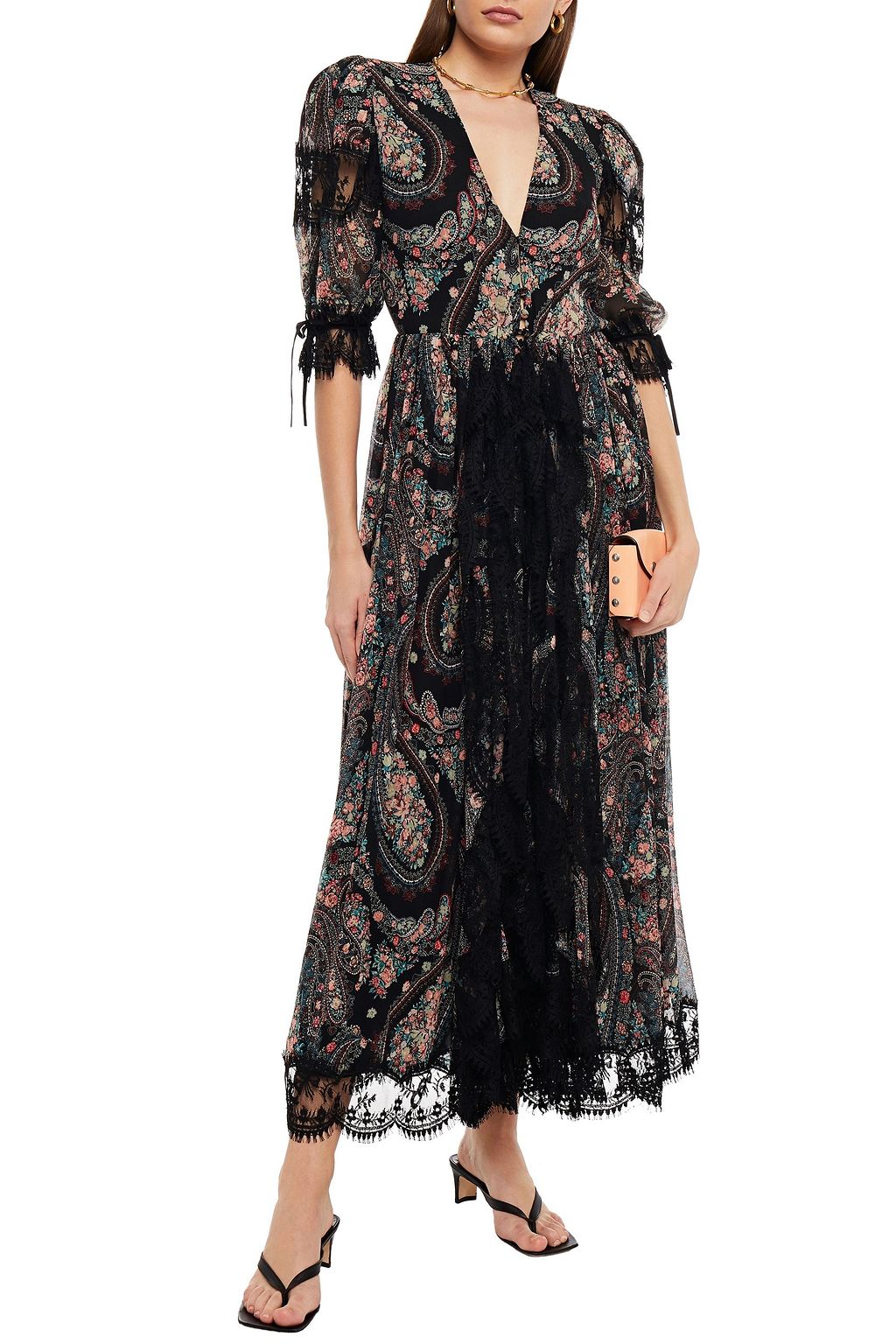 ETRO Ruffled paisley-print silk-crepon maxi dress