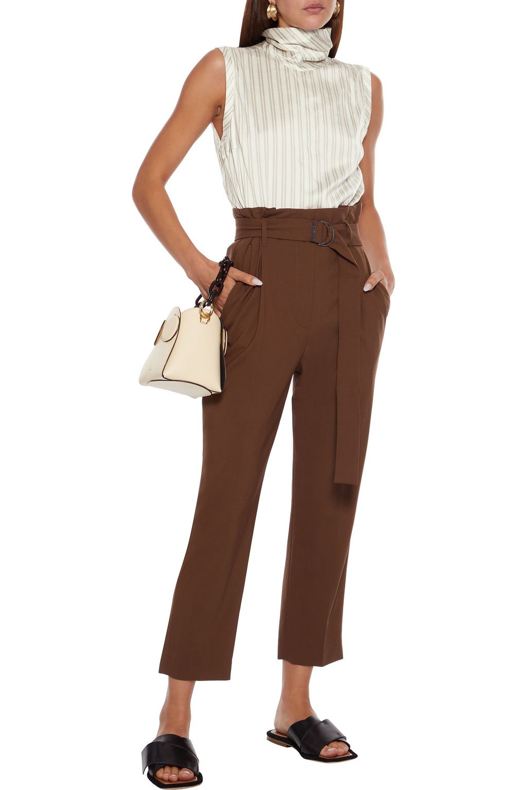 BRUNELLO CUCINELLI Striped silk top