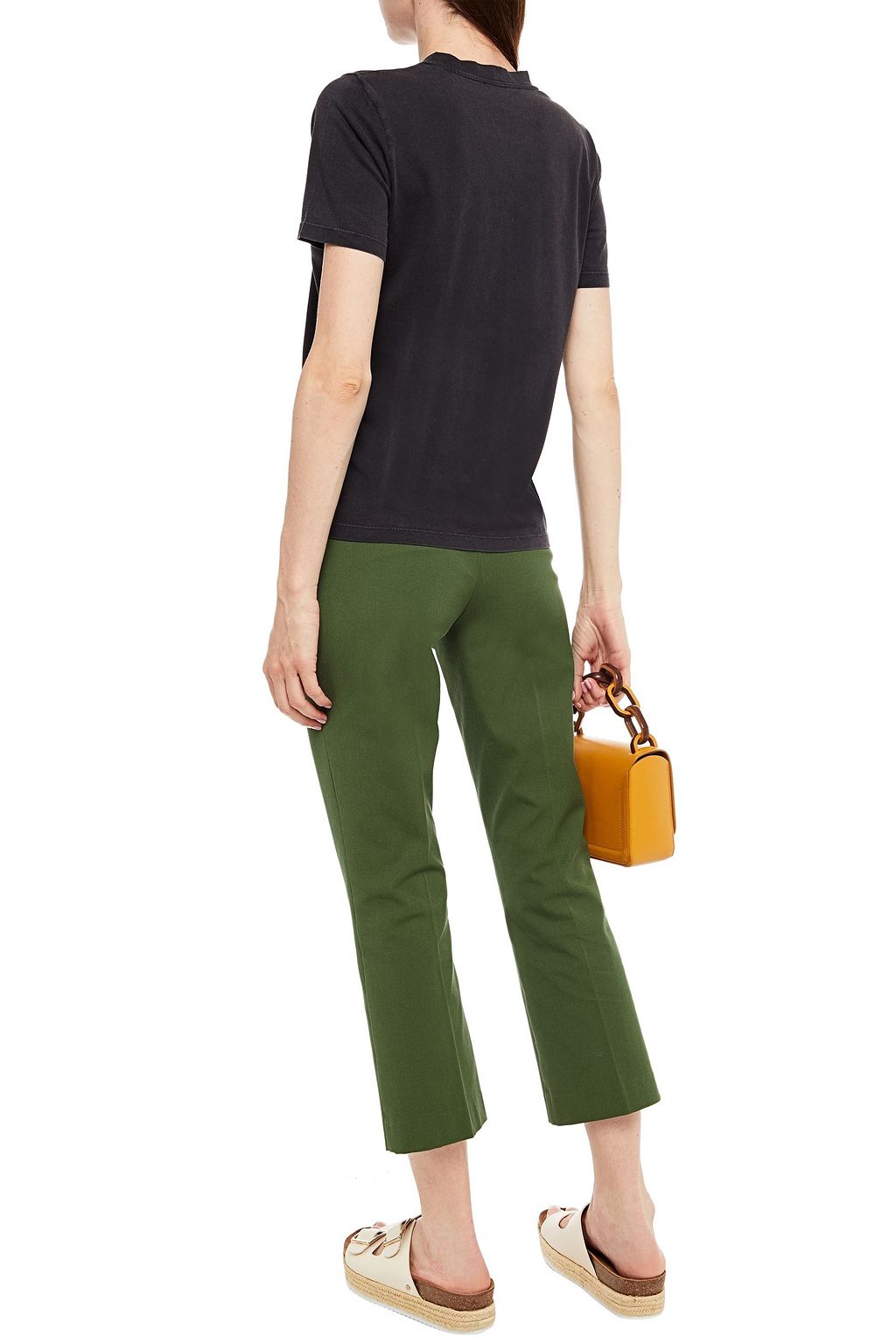 MAJE Crystal-embellished cotton-jersey T-shirt