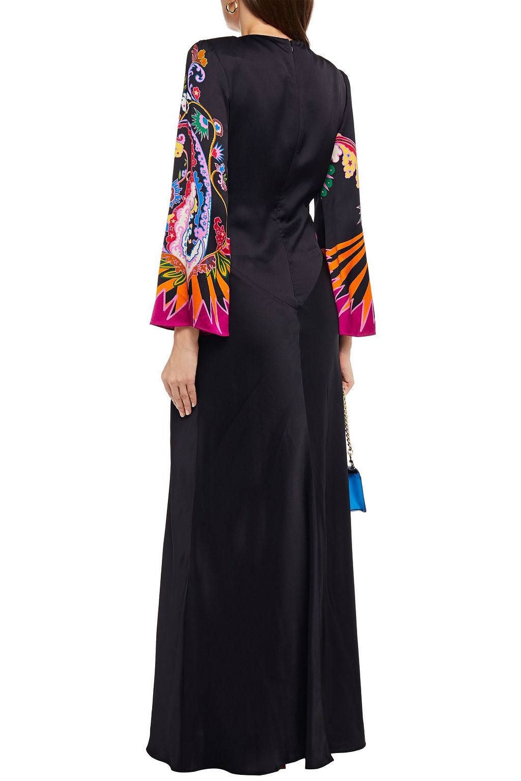 ETRO Printed satin maxi dress