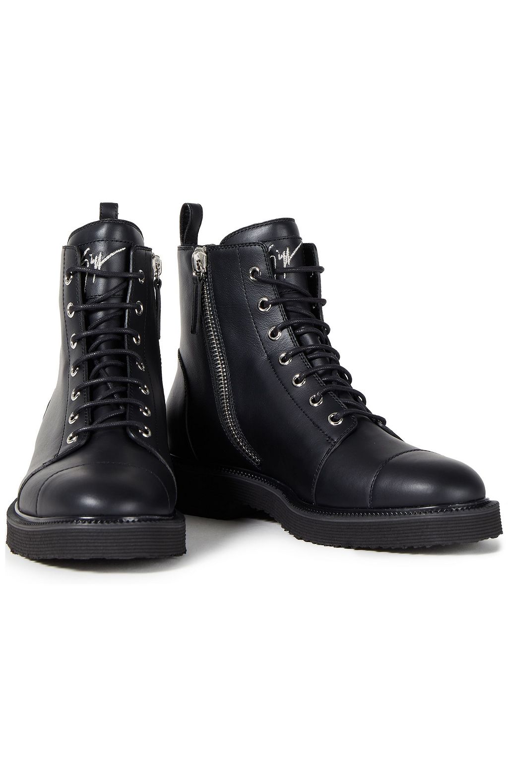 GIUSEPPE ZANOTTI Leather combat boots