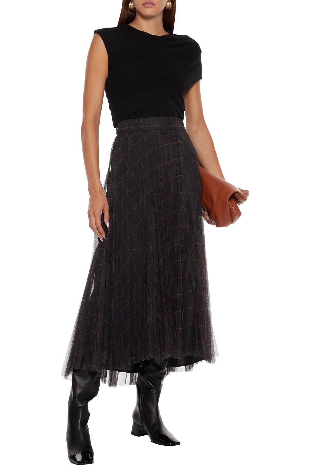 BRUNELLO CUCINELLI Asymmetric layered wool-blend top