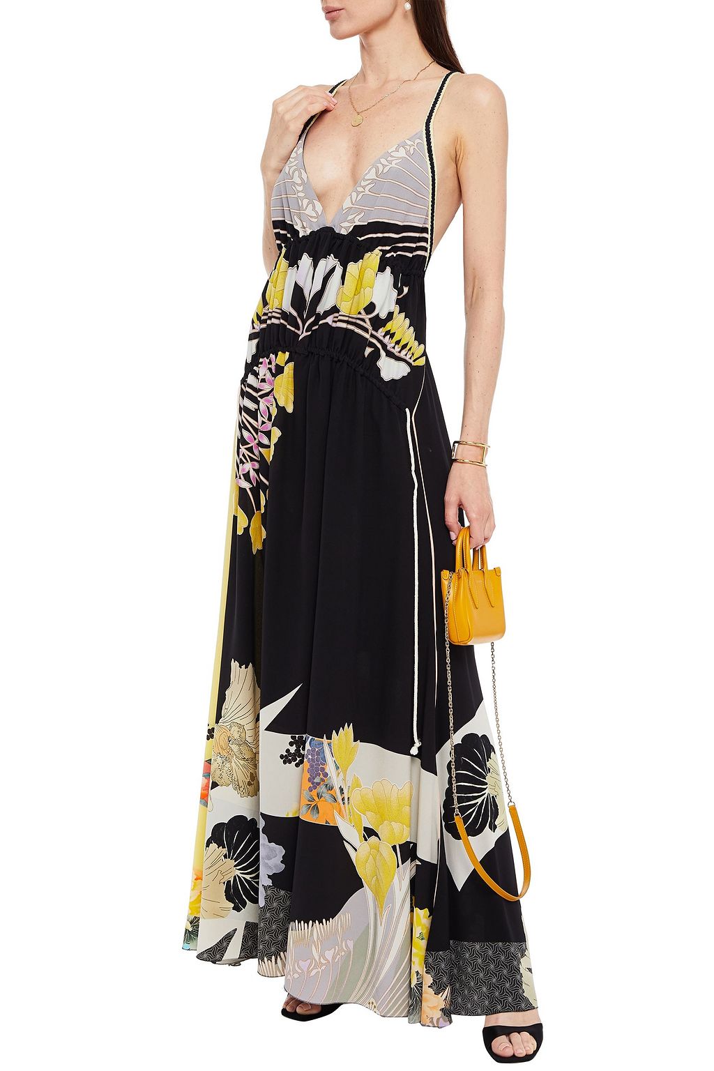 ETRO Open-back floral-print silk-crepe maxi dress