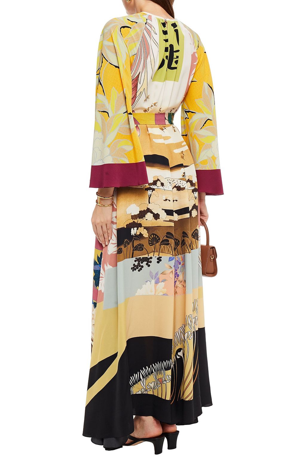 ETRO Belted printed silk-crepe maxi dress