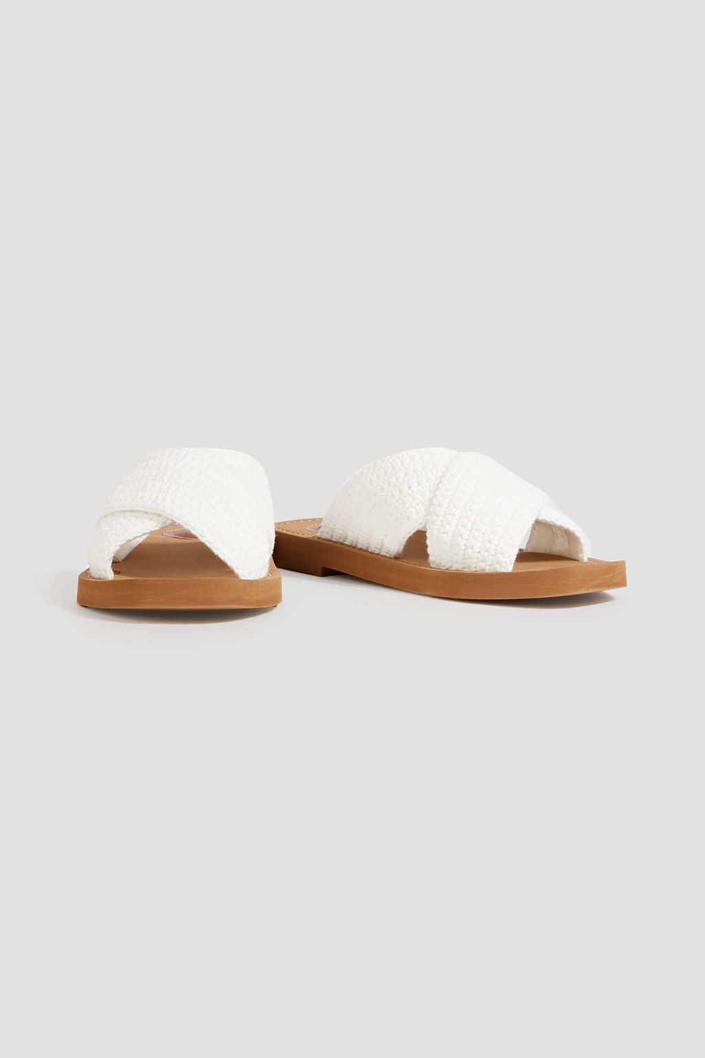 CHLOÉ Striped knitted slides