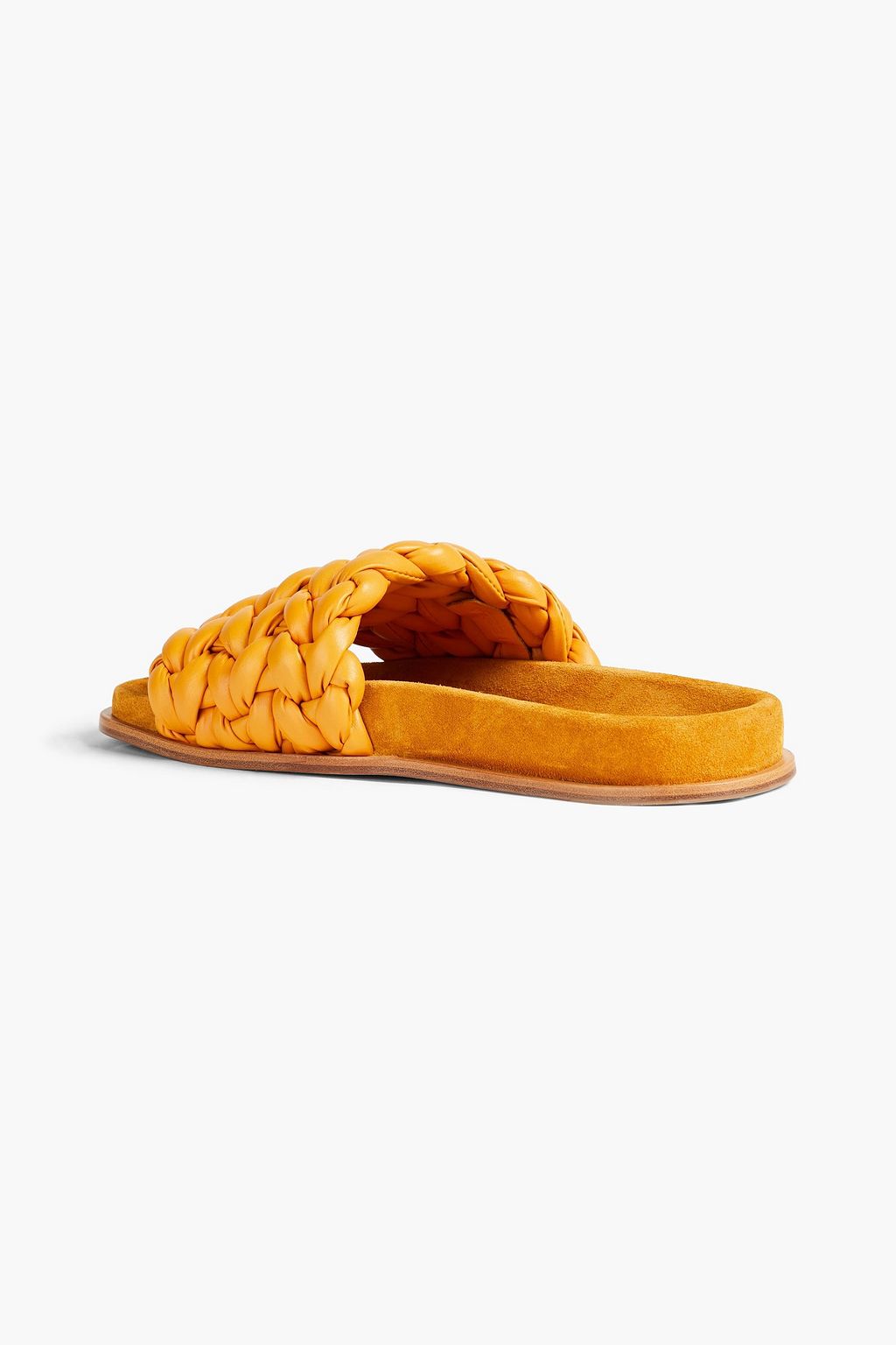 CHLOÉ Suede-trimmed braided leather slides