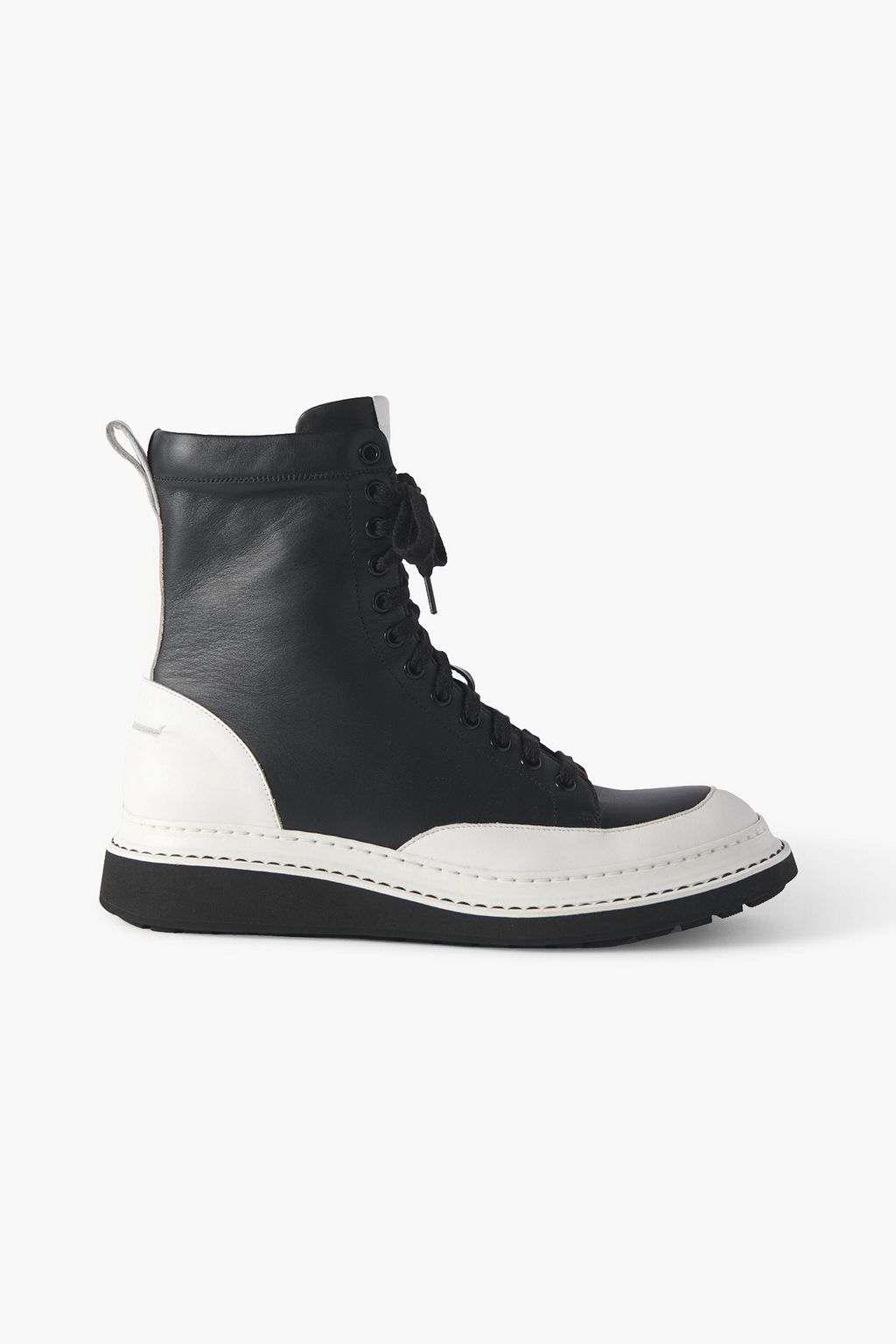 LOEWE Two-tone leather combat boots | THE OUTNET