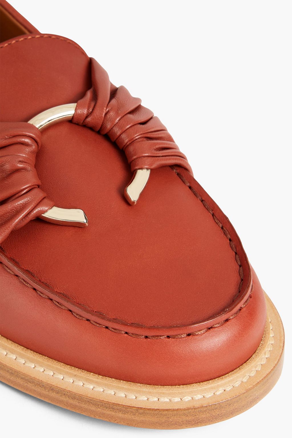 CHLOÉ Hana ring-embellished leather loafers
