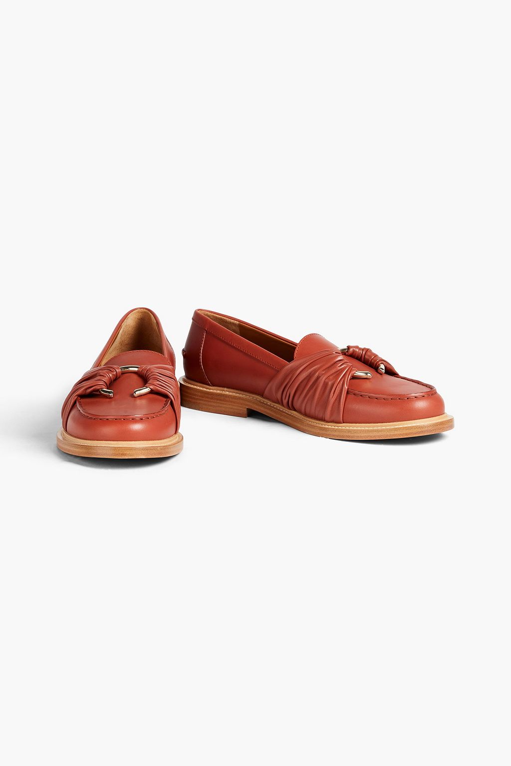CHLOÉ Hana ring-embellished leather loafers