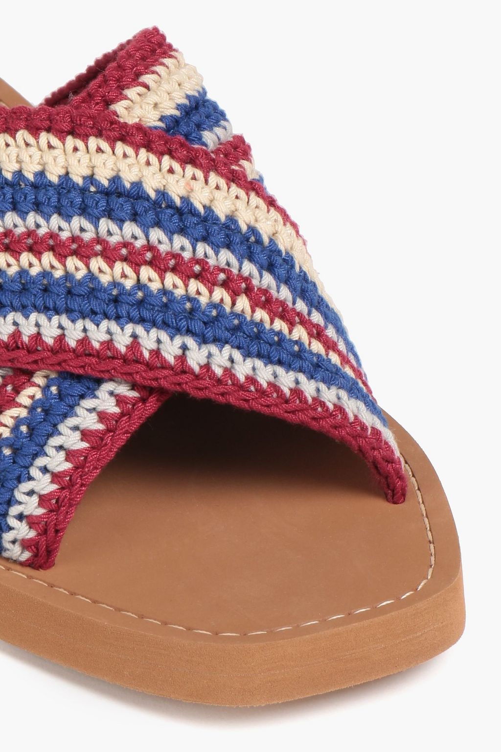 CHLOÉ Woody striped crochet sandals
