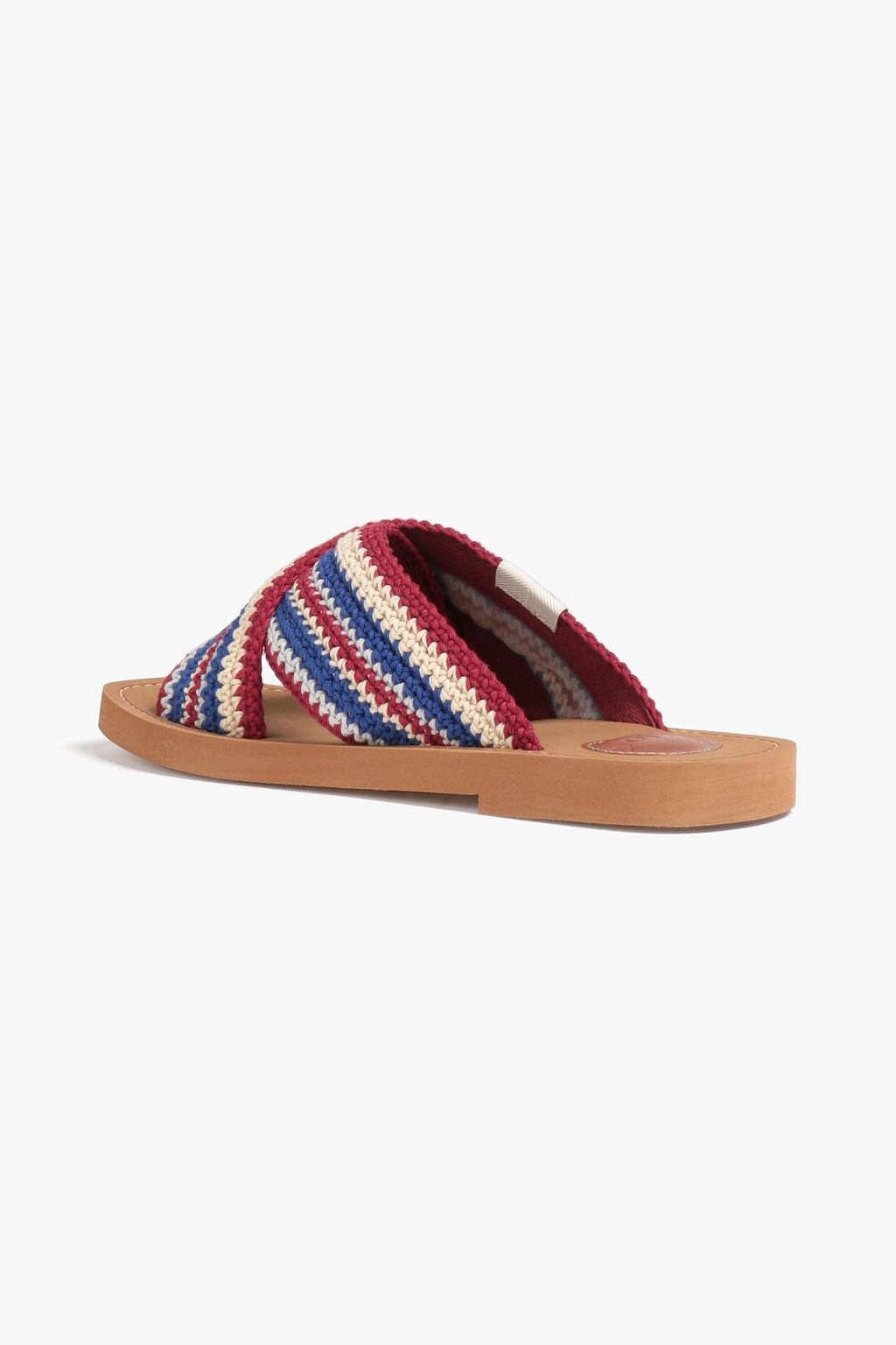 CHLOÉ Woody striped crochet sandals