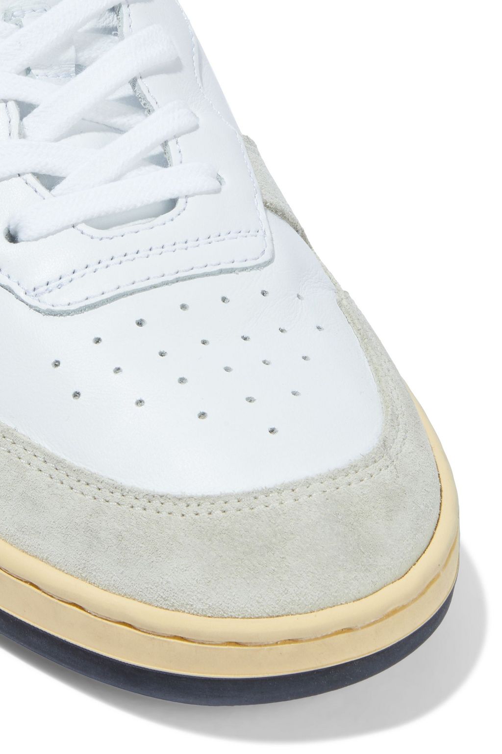 RE/DONE 80s Basketball suede-trimmed perforated color-block leather sneakers