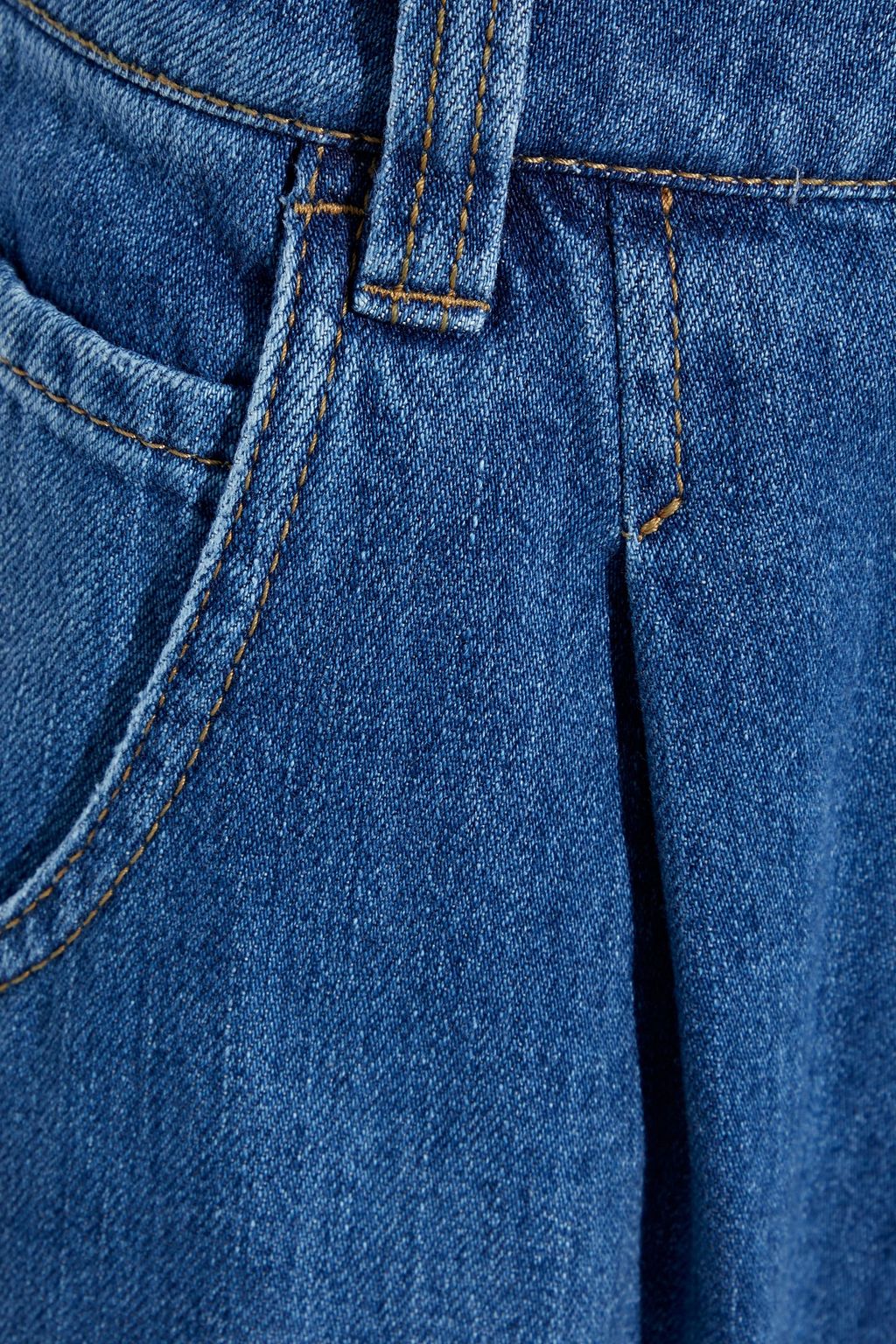 BRUNELLO CUCINELLI Bead-embellished pleated high-rise wide-leg jeans