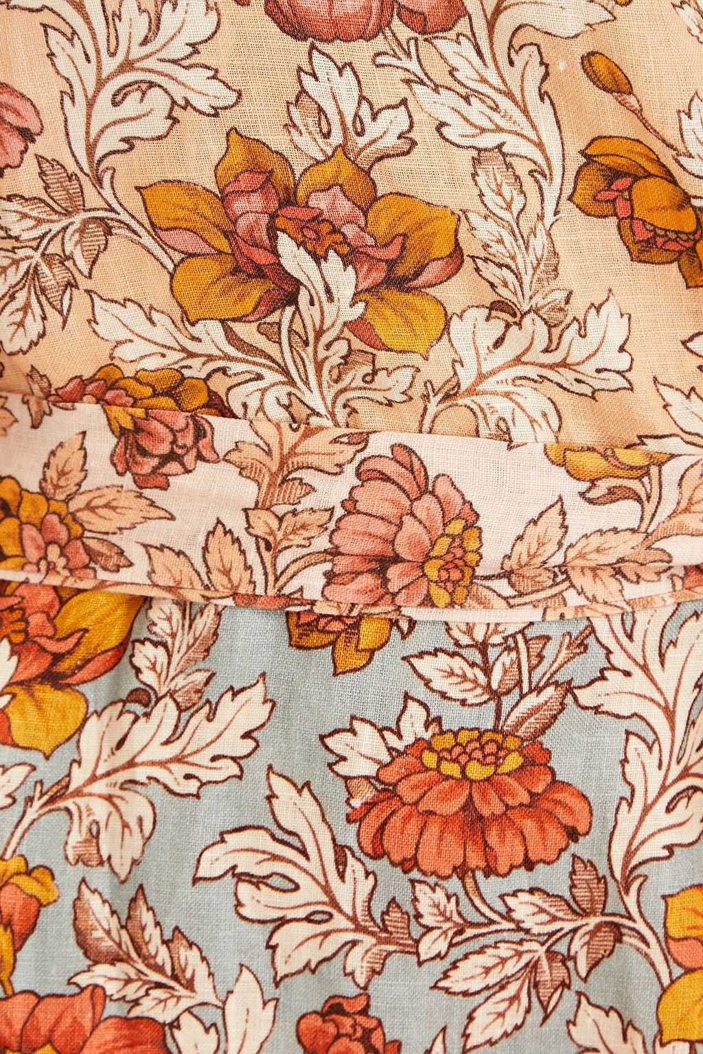 ZIMMERMANN Floral-print linen wrap dress