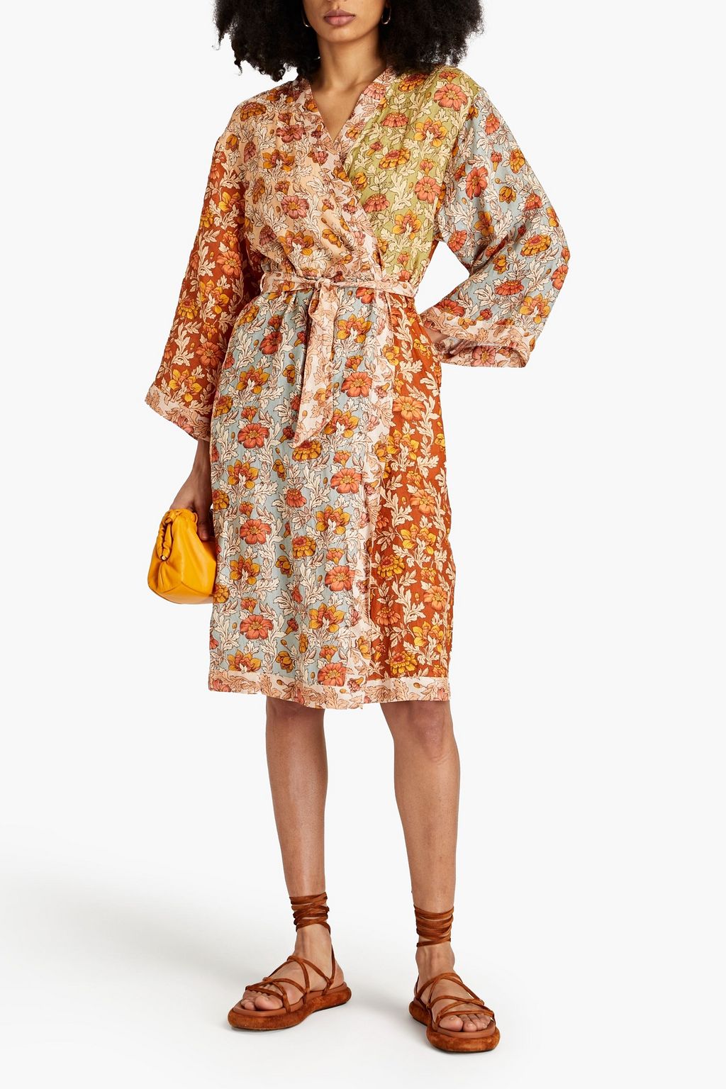 ZIMMERMANN Floral-print linen wrap dress