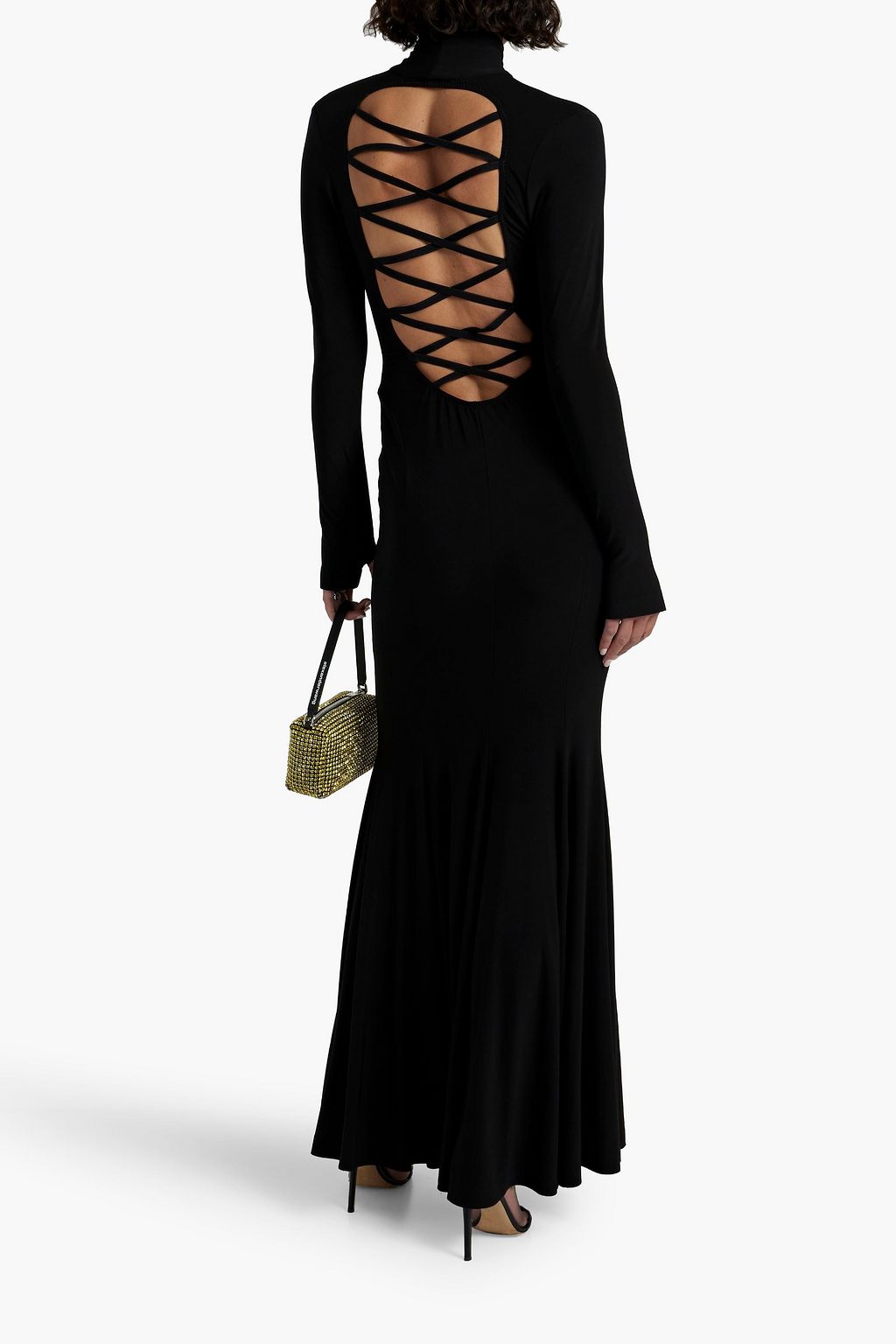 NORMA KAMALI Cutout stretch-jersey turtleneck maxi dress
