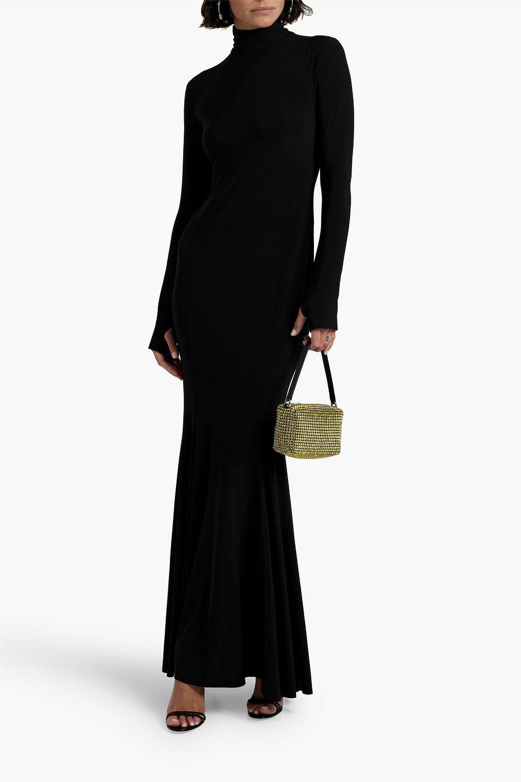 NORMA KAMALI Cutout stretch-jersey turtleneck maxi dress